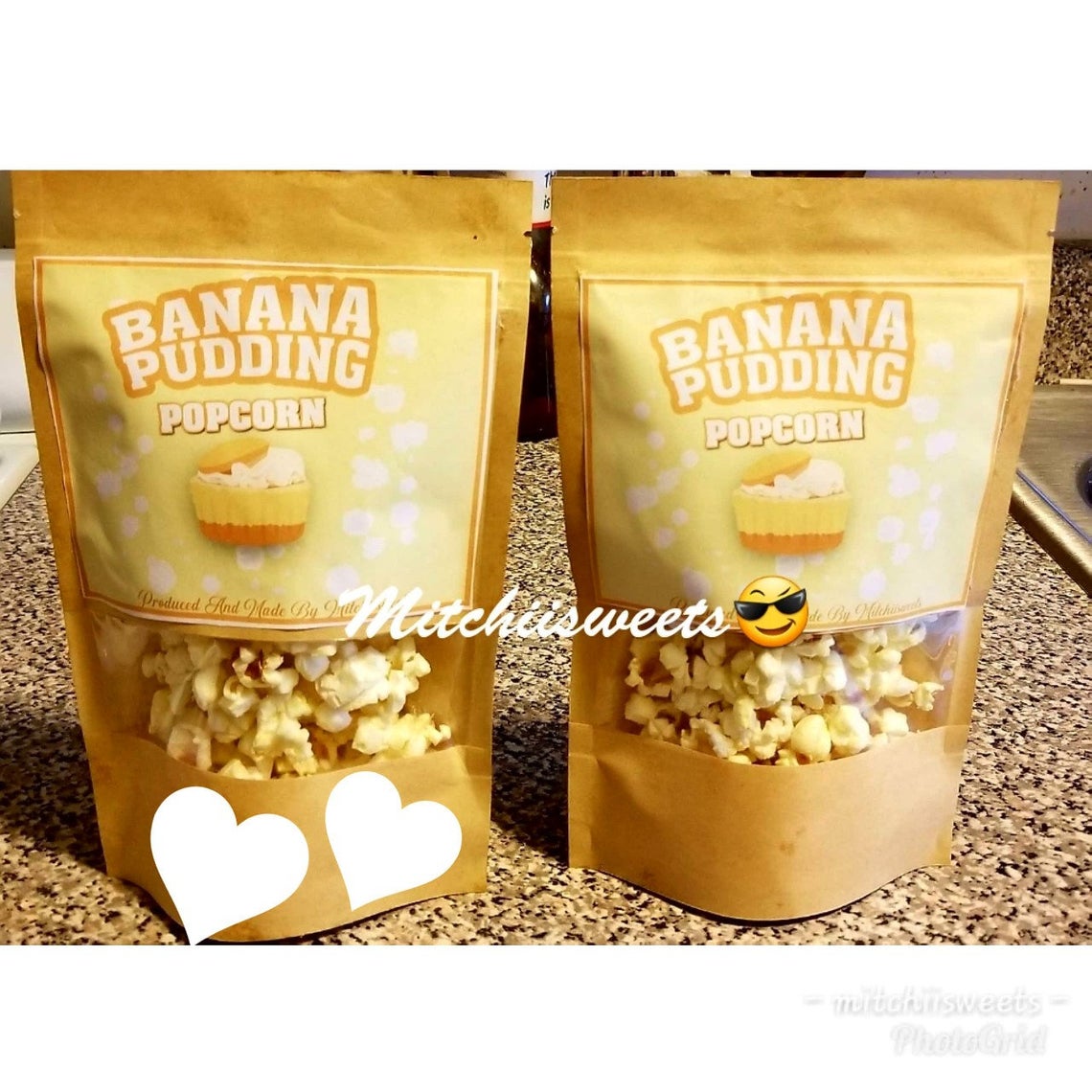 Banana pudding popcorn personalized label Custom popcorn labels