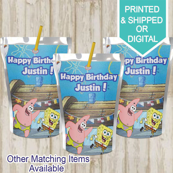 spongebob capri sun stickers-digital-printed-capri sun party favors-sp –  Personalize Our Party