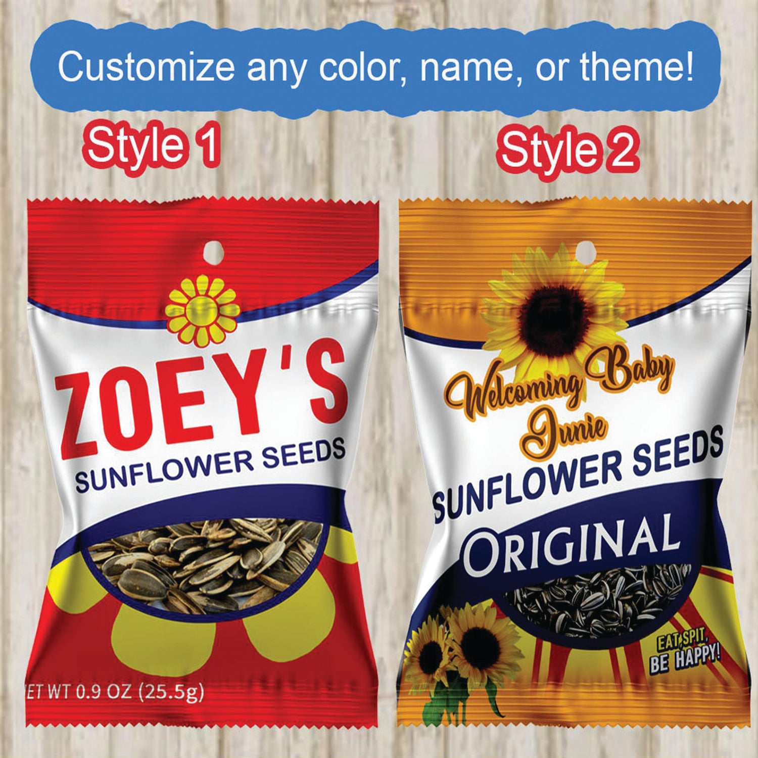 Personalized Name Sunflower Seeds- Baseball Favors- Baseball Party- BaseBall Birthday- Custom Candy- Printable- Sunflower- Baseball treats