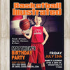 Basketball Invitation- BasketBall Invites-Basketball Birthday-Basketball party- Magazine Cover Invite-Custom Photo-Digital-Printable-Printed